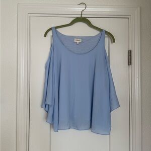 Deletta Light Blue Asymmetrical Blouse